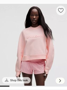 lululemon athletica Pink Embroidered Logo Crewneck Sweatshirt - M/L